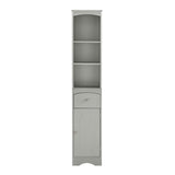 ZNTS Tall Bathroom Cabinet, Freestanding Storage Cabinet with Drawer, MDF Board, Adjustable Shelf, Grey 54569192