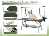 47'' Large Dog Grooming Table Stainless Steel Foldable Grooming Table for Dogs at Home Adjustable W3587P462651