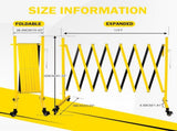 Metal Expandable Barricade, 11FT Traffic Barricade with Casters, Retractable Security Gate, Portable 86852795