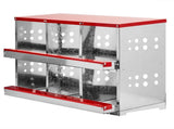 Chicken Nesting Boxes, 6 Compartment Metal Poultry Nest Box Wall Mount for Chickens Hens Ducks, Red 77096933