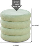 Round Storage Ottoman, Modern Sherpa Footstool, Teddy Vanity Stool with Flip-Top 83555734