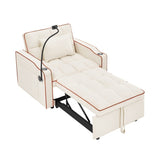 Convertible Sleeper Chair Sofa Adjustable Pull Out Sleeper Chair Multi-Pockets Folding Sofa W2353P206616