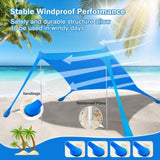 ZNTS 6.5x6.5FT Foldable Beach Canopy Tent Collapsible Shade Sail Sun Protection Windproof Shelter 4 29696457