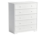 5-Drawer Cabinet with Solid Wood Veneer and Paint P2 MDF P2 Particleboard Storage Cabinet 83343966