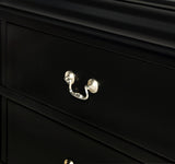 1pc Black Finish Two Drawers Louis Philip Nightstand Solid Wood Contemporary & Simple Style B01181970