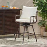 Outdoor Patio Swivel Bar Stool Height Adjustable Barstool with Cushions 54036.00BCOP