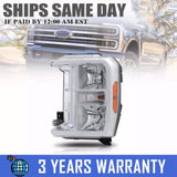 Chrome Fit For 2023-2024 Ford F250 F350 SuperDuty Halogen Type Headlights Assy Left 93407373