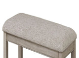 Farmhouse Style 1pc Tan / Beige Gray Color Counter Height Bench Footrest Upholstered Seat Wooden B011P240450