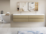 72" Floating Bathroom Vanity with Sink, Modern Wall-Mounted Bathroom Storage Vanity Cabinet with Two W1573P152708