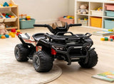 Black 6V Battery-Powered Kids ATV Sturdy 4-Wheel Quad Ride-On Toy with Bright LED Headlights for 40055879