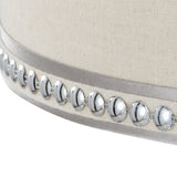Ashland 27" Contemporary Metal Table Lamp in Polished Chrome and Cream Linen Shade with Trim from B202P224092
