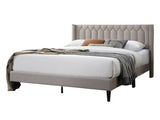 Modern Eye-Catching 1pc Queen Size Bed Light Brown Burlap Fabric Unique Diamond Design Headboard B011P238959