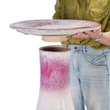 Ceramic Birdbath for Patio, Garden - Rose Ombre W3273P322556