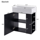 21.6 inch Modern Floating Bathroom Vanity with Ceramic Basin - Perfect for Small Bathrooms, N729P170388B