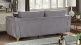 Leena Contemporary Style Upholstery Sofa Made with Wood in Gold accent & Gray B009P264614