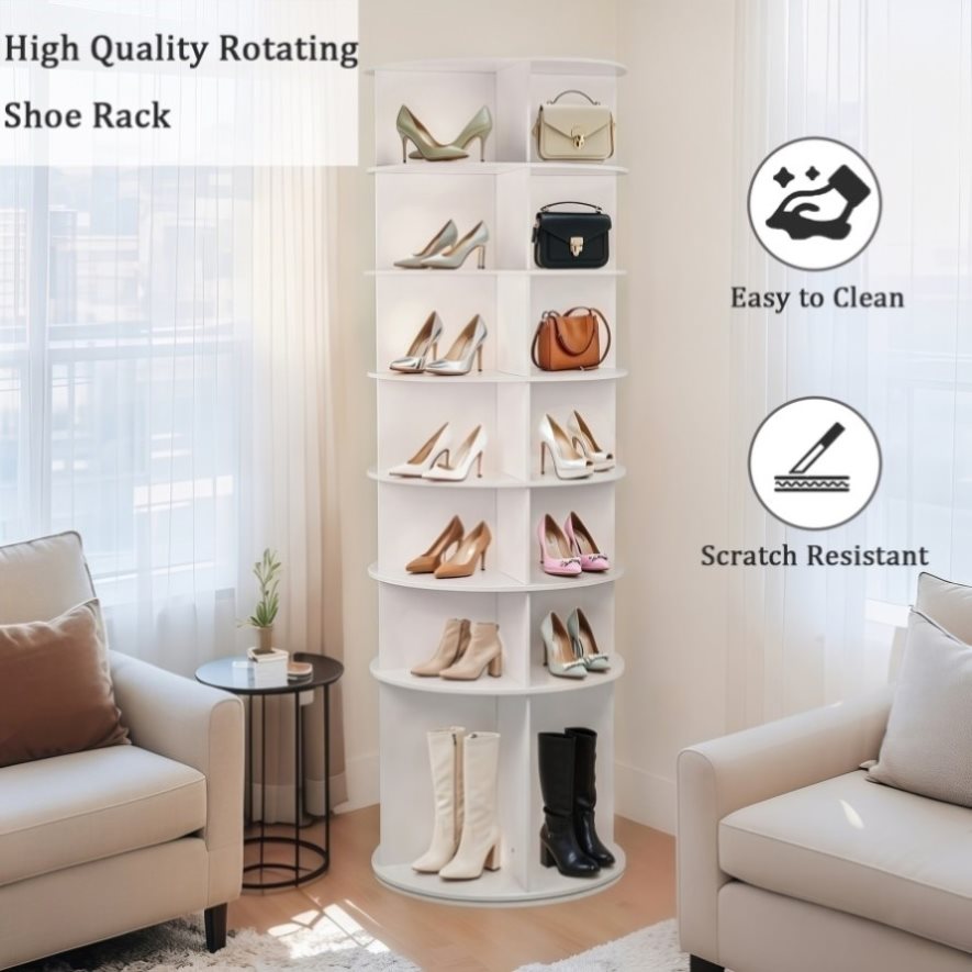 Oscillating Racks 7 Tier Rotating Rack, High Bottom Design Rotating Rack Tower, Free Sta ...