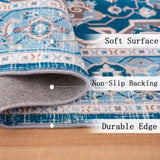 Area Rug 8x10 Vintage Bohemia Large Persian Non-slip Washable Rug For Room Kitchen Bedroom W2907P265123