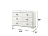 Laguna Modern Style 6- Drawer Dresser Made with Wood, Hidden Jewelry Drawer and Crystal Accents in G150108980