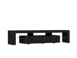 High gloss TV Stand with LED Lights for TVs up to 65'', Modern TV Console with Storage Cabinets for W1321126658