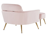 Half Disassembled Single Chair With Gold Feet And Pedals Flannelette Indoor Leisure Chair Pink 19870933
