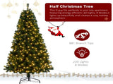 7ft 881 Branch Half Christmas with 230LED Lights PVC Branch Iron Bracket Tender Green Christmas 86948457