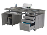 Complete Workstation Computer Desk with Storage, Grey 74539286