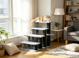 Cat Tree Tower with Cat Stair Steps, Scratching Post and Hanging Play Ball, for High Bed, Sofa, 71401502