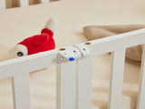 White Painted Pine Wood Fence Bed with Door and Deck Twin Children's Wooden Bed 16132731