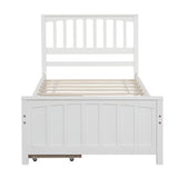 ZNTS Twin size Platform Bed with Two Drawers, White 53907385