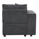 Grey Left Facing Loose Back Accent Chair B062P186460