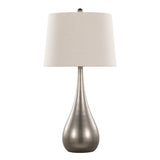 Pebble 29" Contemporary Metal Table Lamp in Aged Pewter with Natural Linen Shade from Grandview B202P224118