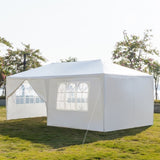 ZNTS 3 x 6m Six Sides Two Doors Waterproof Tent with Spiral Tubes White 13319883