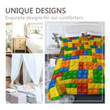 3pcs Funny Dot Building Blocks Comforter Colorful Bricks Thin Bedding Duvet Game Summer Quilt 37531484