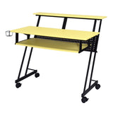 Yellow and Black Music Studio Desk with Keyboard Tray B062P184530