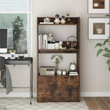 Rustic Brown Freestanding Bookshelf with 3-Tier Shelf 44244593