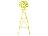 8FT Weather Resistant Yard Garden Windmill Yellow 53104540