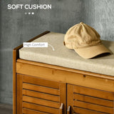 Shoe Bench with Storage Cabinets Brown 70745290
