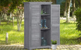 ZNTS TOPMAXen Garden Shed 3-tier Patio Storage Cabinet Outdoor Organizeren Lockers with Fir WF285327AAE