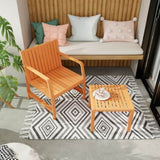 Summer - 2-Piece Indoor/Outdoor Furniture set 1 Chairs & 1 Coffee Tables Waterproof PP Material W3450P323301
