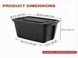 18-Gallon Stacking Plastic Storage Containers with Lids, Black Body/Black Lid 97784105