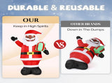 7 FT Lighted Christmas Inflatable Decoration, Inflatable Black Santa Claus Holding Gift, Funny Blow 23214624