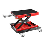 ZNTS Motorcycle Lift, 1100 LBS Motorcycle Lift ATV Scissor Lift Jack with Dolly & Hand Crank, Center W1239124260