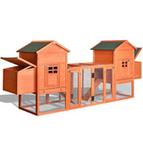 ZNTS Outdoor Wooden Chicken Coop, 124" Large Hen Cage Rabbit House, Bunny Hutch with Ventilation Door, 24350594