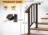 Handrails for Outdoor Steps, Iron Handrail Fits 1 Step, Transitional Handrail with Installation Kit, 32811396