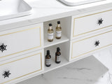 96" Wall Hung Bathroom Vanity Cabinet Fits Double Sinks, Cabinet Only W2287P265098