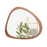 Solid Wood Mirror 45 Inch Asymmetrical Wall Mirror Wooden Framed Mirror Large Sized Dressing Mirror, W1435142944