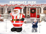 7 FT Lighted Christmas Inflatable Decoration, Inflatable Black Santa Claus Holding Gift, Funny Blow 23214624