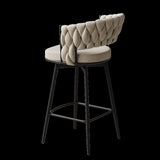 360&degSwivel Bar Chairs set of 2, equipped with soft cushioned backrest counter stool, metal leg W1727P234203
