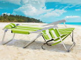 63*70*99cm Heightened Oxford Cloth Silver White Aluminum Tube Bearing 100kg Beach Chair Green 51900135