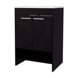 Wengue 2-Door Bathroom Vanity with Open Storage B062P355532